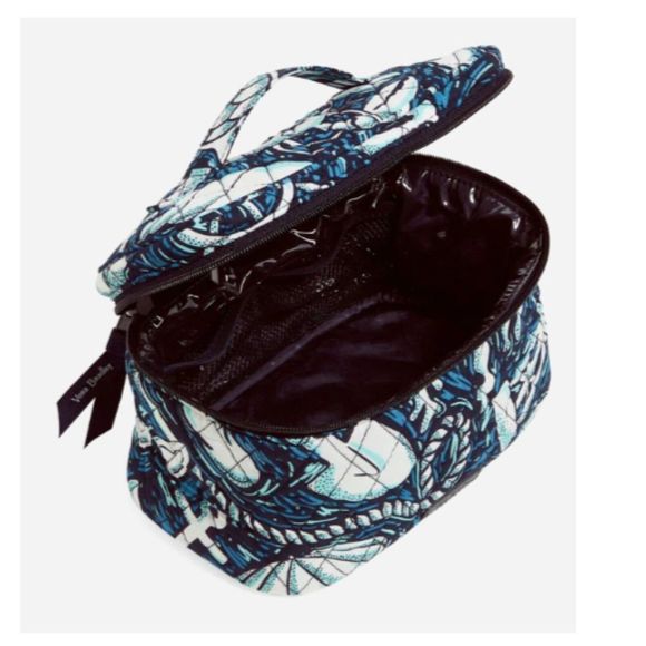 Vera Bradley Factory Style Train Case Cosmetic Make-Up Organizer SHORE ENOUGH - Picture 2 of 8